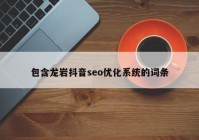 包含龙岩抖音seo优化系统的词条