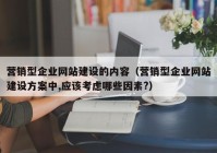 营销型企业网站建设的内容（营销型企业网站建设方案中,应该考虑哪些因素?）