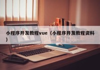 小程序开发教程vue（小程序开发教程资料）