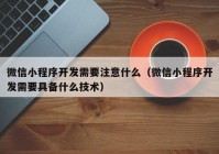 微信小程序开发需要注意什么（微信小程序开发需要具备什么技术）