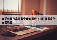 自学软件开发需要学什么课程（软件开发自学全套教程）