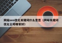 网站seo优化关键词什么意思（网站关键词优化公司哪家好）