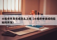 小程序开发完成怎么上线（小程序申请成功后如何开发）