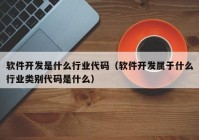 软件开发是什么行业代码（软件开发属于什么行业类别代码是什么）